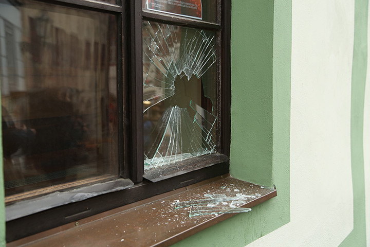 A2B Glass are able to board up broken windows while they are being repaired in Corby.